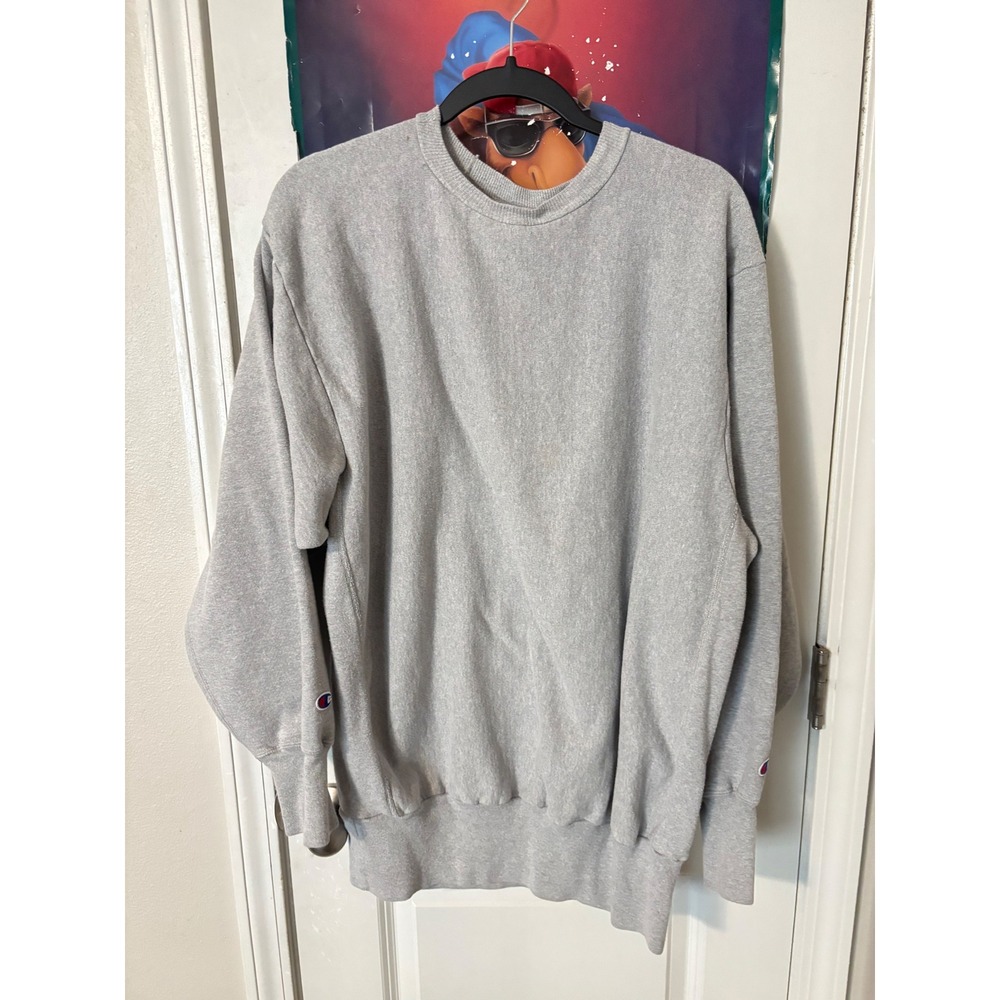 Champion Reverse Weave Sweatshirt Mens Large Heather Gray Crewneck Pullover